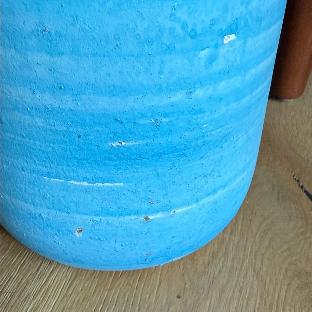 Blue and Wood Dog Treat Jar